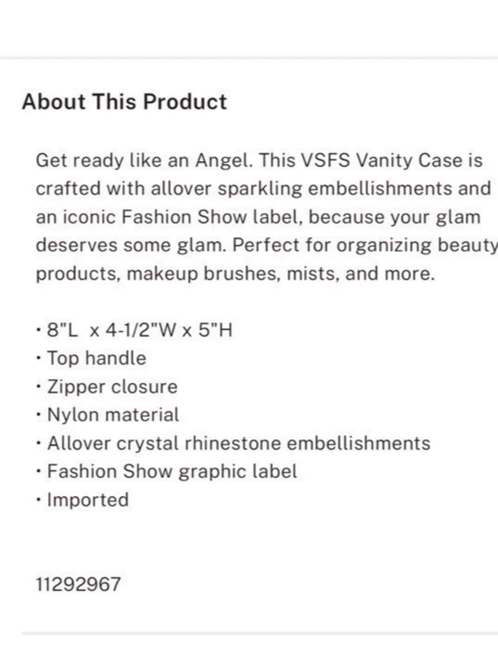 2026 FASHION SHOW Victorias Secret VSFS Vanity Case diamonique Vanity Case NEW - Picture 5 of 5